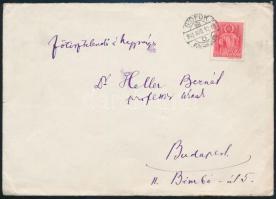 dr. Komlós Ottó siófoki rabbi saját kézzel írt levele Heller Bernátnak melyben egy mágocsi tanítónő ...