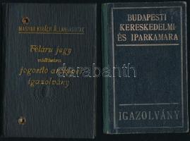 1925, 1950 Fényképes személyazonossági igazolvány és M. Kir. Államvasutak félárú jegy váltására jogo...