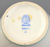 Herendi Viktória mintás porcelán váza, kézzel festett, jelzett, kis kopásnyomokkal, m: 14 cm