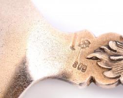 Desszertes kanál készlet 6+1 db. Aranyozott ezüst, jelzett. Szép állapotban. 11,5 cm, 20,5 cm