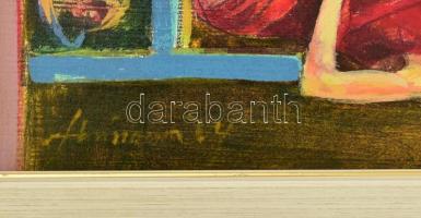 Strissowszky Szilárd (1948-): Salome. Olaj, farost, jelzett. Dekoratív fa keretben, 19,5×17,5 cm