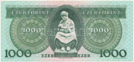 1993. 1000Ft "E 29653219" előlapon nyomdai papírráncból eredő nyomathibával T:III szép pap...