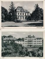 Léva, Levice; Scholler Villa, kórház / villa and hospital - 2 db régi képeslap / 2 pre-1945 postcards