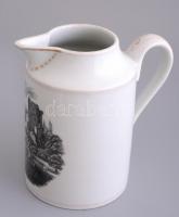 Schlagenwald kiöntő tájképes mintával, matricás, jelzett, kopásokkal, m: 13 cm + Porcelán sótartó, k...