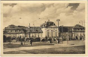 1954 Pozsony, Pressburg, Bratislava; Pioniersky palác / palota, villamos / palace, tram