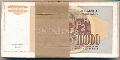 Jugoszlávia 1992. 10.000D (92x) nem hozzáillő banki kötegelővel T:III,III-
Yugoslavia 1992. 10.000 ...