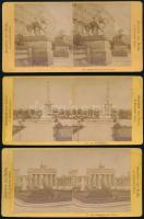 cca 1870-90, 6 db sztereofotó Berlini látnivalókról, 8,5×17 cm, részben sérült.