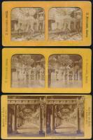 cca 1870-90, 6 db sztereofotó Berlini látnivalókról, 8,5×17 cm, részben sérült