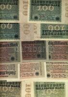 Német Birodalom 1890-1945. több, mint 500db bankjegy, benne Császárság, Weimari Köztársaság, 3. Biro...