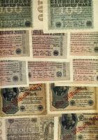 Német Birodalom 1890-1945. több, mint 500db bankjegy, benne Császárság, Weimari Köztársaság, 3. Biro...