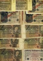 Német Birodalom 1890-1945. több, mint 500db bankjegy, benne Császárság, Weimari Köztársaság, 3. Biro...