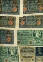 Német Birodalom 1890-1945. több, mint 500db bankjegy, benne Császárság, Weimari Köztársaság, 3. Biro...