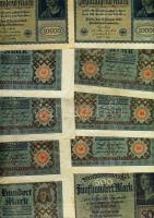 Német Birodalom 1890-1945. több, mint 500db bankjegy, benne Császárság, Weimari Köztársaság, 3. Biro...