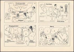 1930 Szlőjdminták, fűrészelési gyakorlatok mintakönyvfüzet különféle játékok, dísztárgyak készítésér...