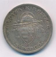 1938. 5P Ag "Szent István" T:2 ph., patina
Adamo P8.1