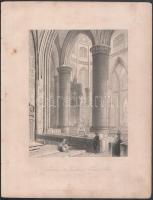 össz. 4 db régi metszet: Das Seebad zu Dieppe, Inneres der Kirch zu Saint-Remi (Dieppe), Schloss Ché...