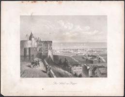 össz. 4 db régi metszet: Das Seebad zu Dieppe, Inneres der Kirch zu Saint-Remi (Dieppe), Schloss Ché...