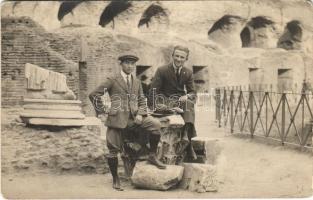 1923 Roma, Rome; tourists with ruins. photo
