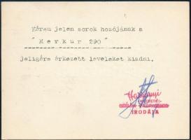 1925 Harsányi cég hirdetés, reklám és propaganda irodájának reklámja, hátoldalon aláírva, pecsételve