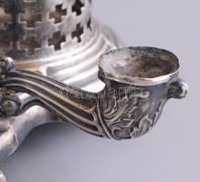 Antik ezüst (Ag) olajos, ecetes asztali kínáló. Bécs, XIX. sz. közepe. Jelzett, mesterjegyes. / Anti...