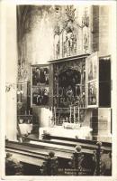 1933 Bártfa, Bardiov, Bardejov; Pobocny oltár / templom, belső, oltár / church, interior, altar