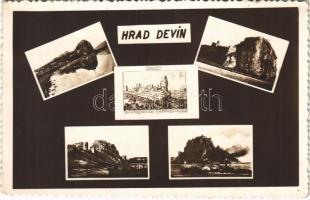 1935 Dévény, Theben a. d. Donau, Devín (Pozsony, Bratislava); Hrad Devín / Dévény vára / castle (gyűrődés / crease)