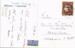 1942 Szklenófürdő, Sklené Teplice; strand, fürdőzők, kerékpár / swimming pool, bathers, bicycle. pho...