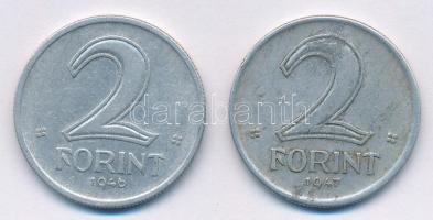 1946-1947. 2Ft Al "Kossuth-címer" (2xklf) T:2-,3 Adamo F6