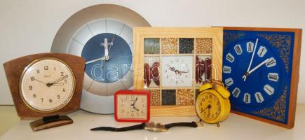 7 db vegyes fali és asztali óra (részben működőképes)