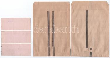 ~1995. 2xklf OTP papírzacskó, 100db 1Ft érme számára, illetve 50db 2Ft érme számára, üresen + 3db ba...