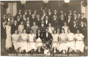 1933 Budapest XIV. Rákosfalva, Boros Tánciskola, táncvizsga, csoportkép. Szentmihályi út 11. Várady Lajos fotószalon, photo (EK)