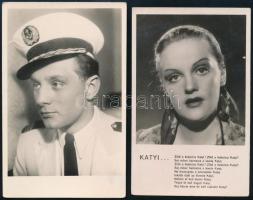 cca 1940 össz. 6 db színészeket ábrázoló fotólap (Páger Antal, Tolnay Klári, Szörényi Éva stb.)