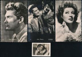 cca 1940-50 össz. 8 db külföldi színészeket ábrázoló fotólap és fotó (Jean Marais, Greer Garson, Paula Wessely stb), 4,5x6 és 14x9 cm