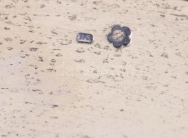 Art deco ezüst (Ag) szószos kínáló alátéttel, csont berakással. XX. sz. eleje. Jelzett, HS mesterjeg...