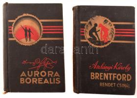 Nova Irodalmi Intézet 2 kiadványa: Drozdy Győző: Aurora Borealis. Államregény, de nem utópia.; Aszlányi Károly: Brentford rendet csinál. Bp., 1937, Nova. Kiadói aranyozott, festett egészvászon-kötés, kopott borítókkal, egy gerincen kis sérüléssel.