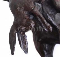 Vadászkutya, öntöttvas figura, jelzés nélkül, 20×26 cm