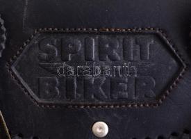 Bőr motoros chopperes nyeregtáska. 36x34 cm