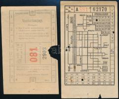 Budapesti közúti vaspálya társaság és BSzKRt. vonalszakaszjegy és átszállójegy, 2 db