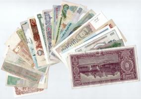 Vegyes 22db-os papírpénzt tétel a világ minden tájáról, közte Bahamák, Indonézia, Belgium, Törökorsz...