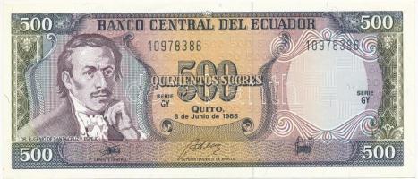 Ecuador 1988. 500S T:I-  Ecuador 1988. 500 Sucres C:AU  Krause 124A