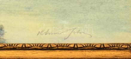 Klimó István (1883-1961): Balatoni vitorlás. Pasztell, papír, jelzett. Dekoratív üvegezett keretben,...