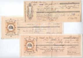 1900-1938. 5db-os kitöltött váltó tétel, felülbélyegzésekkel T:III