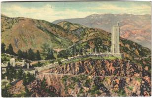 1939 Pikes Peak region, Colorado; Broadmoor-Cheyenne mt. highway, Will Rogers shrine of the sun high up on Cheyenne mountain