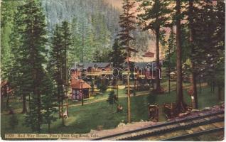 Colorado, Pike's Peak Cog road, half way house, pavilions (wet damage)