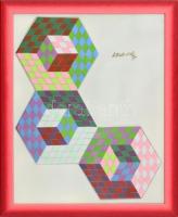 Zsolnay - Victor Vasarely: Hexa 3. A Magyar államvasutak részére készített limitált, számozott, porc...