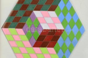 Zsolnay - Victor Vasarely: Hexa 3. A Magyar államvasutak részére készített limitált, számozott, porc...