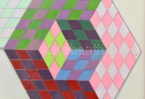 Zsolnay - Victor Vasarely: Hexa 3. A Magyar államvasutak részére készített limitált, számozott, porc...