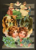 cca 1900 80 db dombornyomott litho gyűjtőkép bélyegalbumban