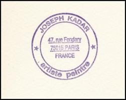 Joseph Kádár (1936-2019): Szürrealista kompozíció, 1970. Elektrográfia, papír, jelzett, Paris. E.A. ...