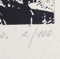 Joseph Kádár (1936-2019): "Hommage á Kassák." Elektrográfia, papír, jelzett, számozott (2/...